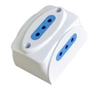 TECHLY 104714 Prise triple 10A 2P+T murale Blanc Blanc