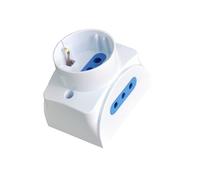 Techly 104738 Prise Murale avec 2 Prises Italiennes 2P+T et 1 Schuko 16A Blanc
