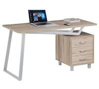 Techly 105940 Bureau pour Ordinateur avec Trois tiroirs Chêne