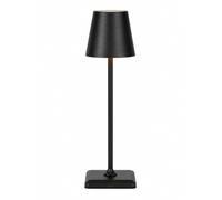 TECHLY 367539 Lampe de Table LED Sans Fil USB-C™ Dimmable en Métal Noir
