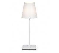TECHLY 367546 Lampe de Table LED Sans Fil USB-C™ Dimmable en Métal Blanc Blanc