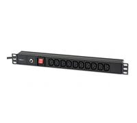 TECHly I-CASE STRIP-10C - Unité de distribution secteur (rack-montable) - CA 220-250 V - 2300 watt - entrée : IEC 60320 C14 - connecteurs de sortie : 10 (power IEC 60320 C13) - 1U - 2 m cordon - alumi