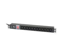 TECHly I-CASE STRIP-12C - Unité de distribution secteur (rack-montable) - CA 220-250 V - 3500 watt - entrée : IEC 60320 C20 - connecteurs de sortie : 12 (power IEC 60320 C13) - 1U - 2 m cordon - alumi