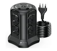 Techly IUPS-PCP-TOWER02 multiprise 2 m 8 sortie(s) CA Intérieure Noir