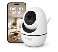 Technaxx Caméra de Sécurité WiFi Intérieure Full HD 1080P, Caméra IP PTZ avec Rotation 355° et Inclinaison 130°, Détection et Suivi de Mouvement, Vision Nocturne, Audio Bidirectionnel - TX-146
