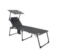 Technaxx Chaise Longue Pliable avec Pare-Soleil Solaire 20W, Chaise Longue inclinable TX-275 - Dossier réglable, capacité de Charge de 120 kg, IP54, Ports USB-A et USB-C, avec Sacs de Rangement
