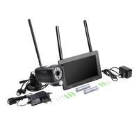 Technaxx Ensemble de caméras de Surveillance de sécurité sans Fil FullHD Écran Tactile 7 Pouces Moniteur PIR Vision Nocturne 1080p, Fonction d'alarme Prise en Charge des Notifications Push TX-128