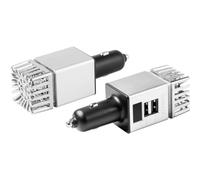 Technaxx Purificateur d'air de voiture 12/24V, 2x USB - Chargeur rapide 3.0, équilibre ionique, élimine la fumée de cigarette, les odeurs d'animaux domestiques - Désodorisant portable TX-130