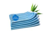 Tech'N'Fast Chiffon Bambou - Essuyage vitre sans Trace, INOX, chromes, miroirs - Lot de 5 Microfibres - Dimensions 48x36cm - Couleurs : Vert-Bleu-Rose (Bleu)