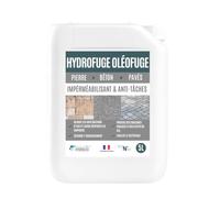Tech'N'Fast Hydrofuge oléofuge Protection Anti-Tache travertin, Pierre, béton, pavé - incolore - traite jusqu'à 25m² - Bidon de 5L- pour extérieur et intérieur - HYDROLEO