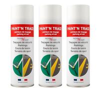 Tech'N'Fast PAINT'N TRACE : Peinture de traçage de lignes de parkings, terrains de sport et marquage de sécurité -Lot de 3 bombes peinture rouge de traçage 500ml (rouge)