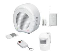 technik@all Indexa EW01 + MA80P + MA80KM + MA80R Chien de garde électronique avec télécommande, détecteur de mouvement sans fil, détecteur d'ouverture sans fil et télécommande supplémentaire