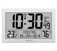 techno line Horloge Radio-pilotée, Matériau : Plastique, argenté, Klein: 22,5 x 14,3 x 2,4cm WS8016