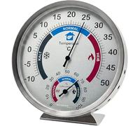 techno line WA3045 Thermo-hygromètre analogique - Thermomètre et hygromètre d'intérieur pour température et humidité - Sans piles - Affichage de zones de confort - Montage mural et pied - Boîtier en