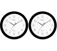 techno line WT 8000 Horloge Murale Radio Pilotee Noir (Lot de 2)