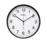 Technoline Horloge murale analogique radio-pilotée WT8030, couvercle en verre, réglage automatique de l'heure, cadre large, nécessite une pile AA, LR06, diamètre de l'horloge : 30 cm, couleur du cadre