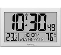 Technoline Horloge Murale Radio numérique WS 8016 avec Affichage de la température et de l'humidité