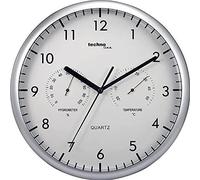 Technoline , horloge murale WT 650 avec thermomètre et humidimètre, Ø 26 cm, argent