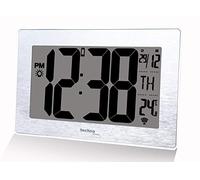 Technoline Petite Horloge Murale Moderne WS8019 sans Fil Aspect Argent brossé 212 x 140 x 32 mm
