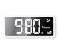 Technoline WL1040 Horloge Murale avec indicateur de CO2 et recommandations Graphiques de Ventilation Blanc