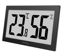 Technoline WS9465 Thermomètre de bureau - Hygromètre - Contrôle de la température et de l'humidité de l'air - Écran très facile à lire - Noir - Avec écran LCD Jumbo pour bureau, hôtel foyer