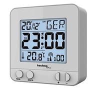 Technoline WT 235 Réveil Radio-piloté argenté avec capteur Tactile, Plastique, 8 x 2,5 x 8 cm