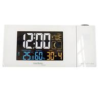 Technoline WT 537 Réveil Radio-piloté avec Projection et Affichage de la température et de l'humidité de l'air, Blanc, 16,5 x 5,6 x 7,5 cm