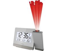 Technoline WT 538 Réveil projecteur Radio-piloté avec capteur Tactile, Plastique, Argent/Anthracite, 15 x 4 x 9 cm