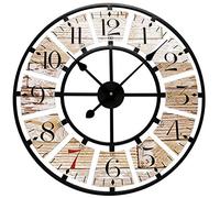 Technoline WT1611 WT 1611 Grande Horloge Murale analogique à Quartz technoline métal/MDF Marron Ø 58 cm