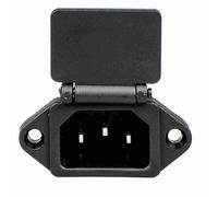 TECHZOCO Connecteur IEC C14 mâle à 3 broches, connecteur d'alimentation, fiche mâle IEC C14, connexion de soudure, convient pour montage sur panneau de cadre, 250 volts, 10 A