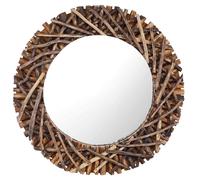 Teck Miroir Mural 60 cm Rond Suspendu Décoratif Salle de Bain Chambre vidaXL