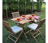 Teck'Attitude Salon de Jardin en Teck Massif Makassar, 4 Places
