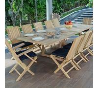 Teck'Attitude Salon de Jardin en Teck Massif Malaga, 12 Places