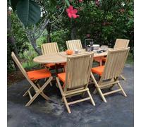 Teck'Attitude Salon de Jardin en Teck Massif Sirocco, 6 Places