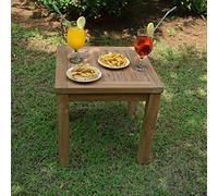 Teck'Attitude Table Basse d'appoint carrée en Teck Massif Coffee 45 x 45 cm