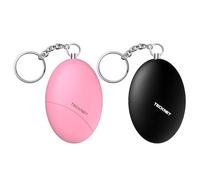 TECKNET Alarme Personnelle [Pack de 2], Alarme à décibels élevés de 140 DB, l'outil Parfait de Self Defense, Petit et Portable，adaptée aux Femmes/Enfants/Personnes âgées(Noir+Rose)