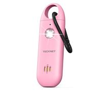 TECKNET Alarme Personnelle pour Femmes, Alarme de Poche avec Sirène 130dB et Signal Lumineux LED, Porte-clés de Chargement USB Type-C, Alarmes de Poche pour Enfants, Femmes, Personnes Âgées