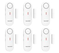 TECKNET Alarme Porte et Fenêtre sans Fil, Alarme et Carillon 2 en 1, Contrôle du Volume à 3 Niveaux, Systeme Alarmes Maison, Alarmes Antivol sans Fil pour la Maison, Le Magasin, Le Bureau (6 PCS)