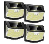 TECKNET Lampe Solaire Extérieur, 248 LEDs, Projecteur Solaire avec Éclairage à 300°, Lampe Murale Étanche IP66, 3 Modes, avec Détecteur de Mouvement, pour Jardin Allée Garage-4pcs