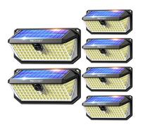 TECKNET Lampe Solaire Extérieur, 4200LM, 416 LEDs, Éclairage à 300°, 3 Modes, avec Détecteur de Mouvement, Lumiere Solaire Étanche IP66 pour Clôture, Ccour, Patio, Jardin, Garage, etc- 6 pcs