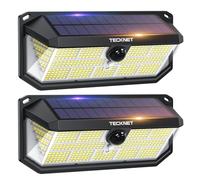 TECKNET Lampe Solaire Extérieur, 495 LED, Éclairage Puissant à 300°, Étanchéité IP66, Lampe Solaire Exterieur Detecteur de Mouvement, Idéale Pour le Jardin, le Garage et la Terrasse