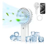 TECKNET Mini Ventilateur Portable 7000mAh, Ventilateur USB avec Fonction Power Bank, Ventilateur Silencieux à 3 Vitesses Réglables, Ventilateur de Poche pour Bureau/Voyage/Extérieur, Blanc
