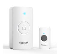 TECKNET Sonnette sans Fil à Pile, 400M Sonnette sans Fil Exterieur Étanche, IP65 Étanche Carillon Electronique, Carillon Electronique Kit pour Maison, 60 Mélodies, 5 Niveaux Volumes