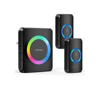 TECKNET Sonnette sans Fil Extérieure Étanche avec 2 Émetteur, Portée 600M | Kit de Sonnette Étanche IP65, 60 Sonneries, 5 Niveaux de Volume, Émetteur associable à Différentes Sonneries, Voyant RGB