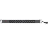 Multiprise rackable pour armoire réseau - longueur 19'' - hauteur 1U - 12 prises IEC C13 - fiche IEC C14 - voyant lumineux