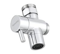 Tecmolog Adaptateur de robinet 3 voies en laiton pour robinet, pièce de rechange avec adaptateur M22 x M24, chrome SBA021C