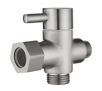 Tecmolog Déviateur à 3 Voies le Laiton Vanne D'arrêt 3/8”-12/17 Adaptateur pour la Ligne D'eau de Toilette,Nickel,DSF007DNA