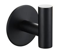 Tecmolog Porte Serviette Salle de Bain Adhesif en Acier Inoxydable Crochet Porte Manteau Mural Noir, SBH235B
