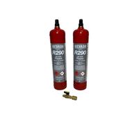 Tecno Cold | Gaz réfrigérant R290 propane en bouteille de 370 g - Réfrigérant naturel pour climatiseurs et réfrigérateurs - Haute pureté - Bouteille pour recharge d'installations HVAC