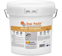 Tecno Prodist Externe de 5 Kg de peinture acrylique Blanc mat Imperméabilisant pour façades - Rouleau ou pinceau - Grande blancheur et résistance - Application facil